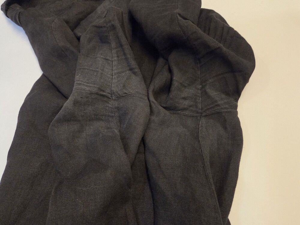 Bryn Walker XL Black 100% Linen Tunic Top Cowl Neck Made in USA Lagenlook Boho - Picture 7 of 9